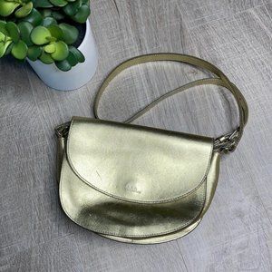 A.P.C. Gold Luxembourg Crossbody Saddle Bag